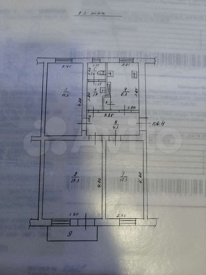 3-к. квартира, 54,9 м², 2/2 эт.