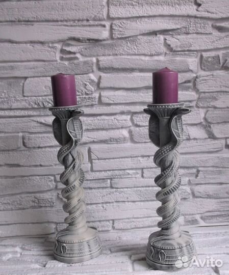 Подсвечник интерьерный большой из камня