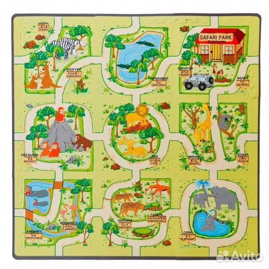 Коврик пазл (0+) Город, Зоопарк, Магазины