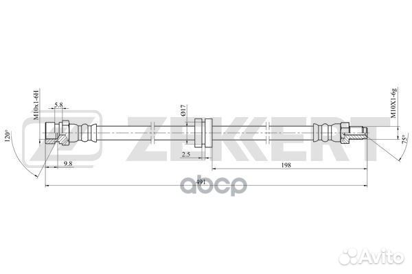 Шланг тормозной передний Kia Carens 00- Sephia 95