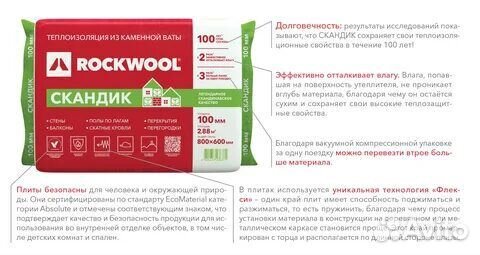 Утеплитель Скандик роквул