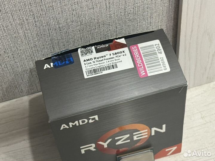 Процессор Ryzen 7 5800X (AM4, 8/16Яд, 4.7GHz)