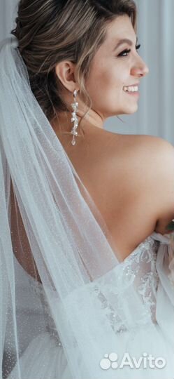 Свадебная веточка и серьги