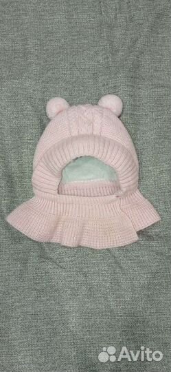 Шапка шлем для девочки (0-3)
