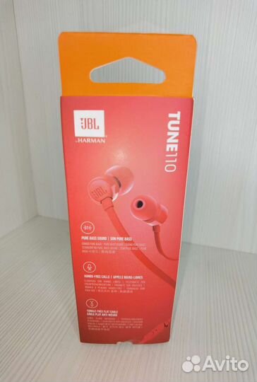 JBL Tune 110 Red наушники проводные