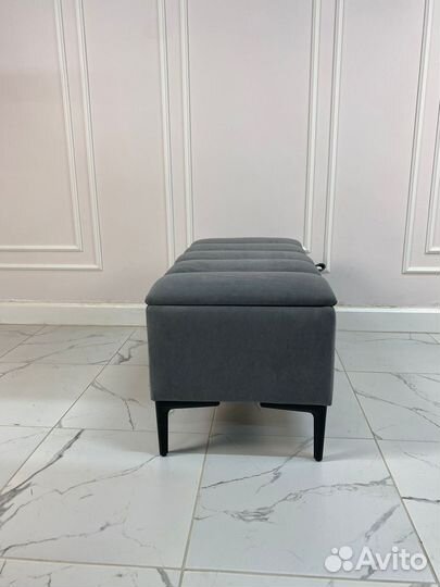 Банкетка Гиффа-Лофт с местом для хранения, серая