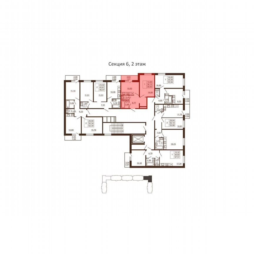 1-к. квартира, 39,9 м², 4/6 эт.