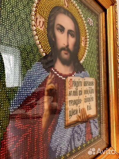 Икона из бисера Иисуса Христа
