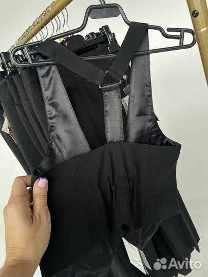 Костюм Брюки жилет Двойка черный новый 128