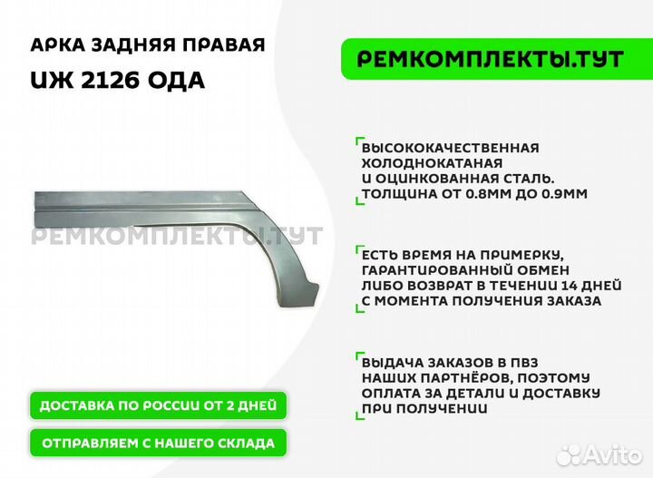 Арка задняя правая иж 2126 Ода