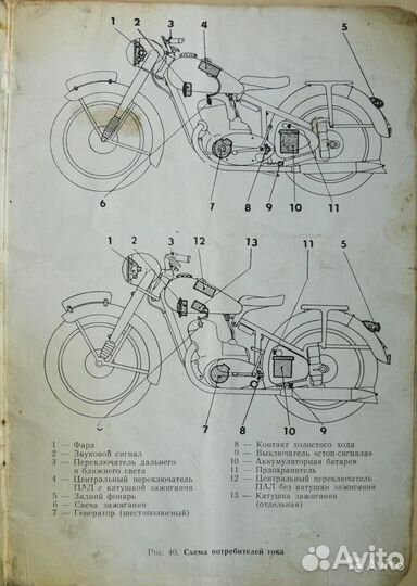 Рычажок к ручке и инструкция мотоцикла (Ява)