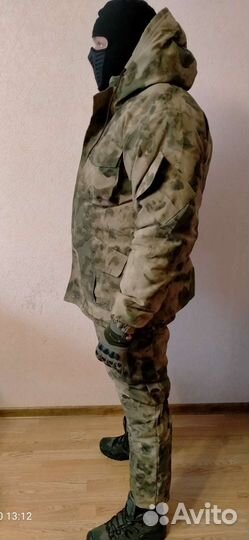 Зимняя горка на флисе Мох