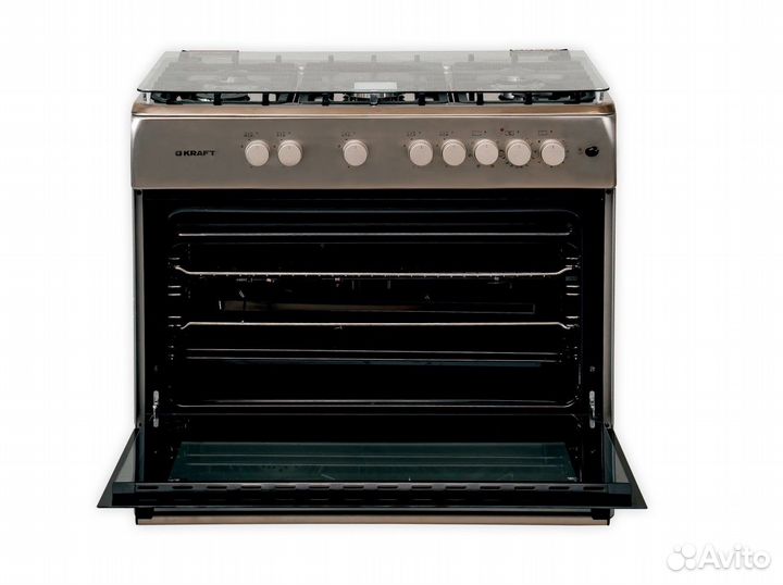 Комбинированная плита kraft 5 комфорок нерж сталь