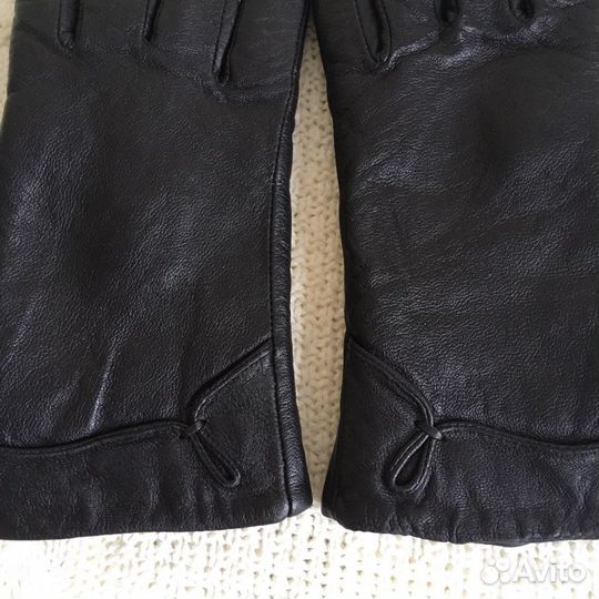 Перчатки кожаные зимние женские