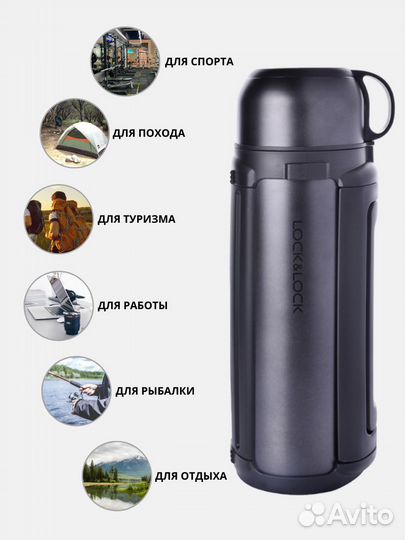 Термос LocknLock Hot&Cool 1,8 л черный