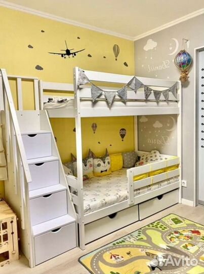 Кровать двухъярусная с комодом К8