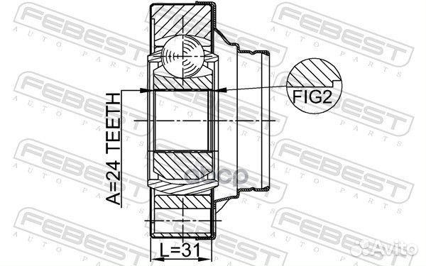 Шрус внутренний зад прав лев Febest