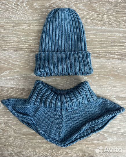 Комплект вязаный шапка и снуд