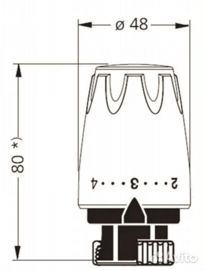 4шт., Термоголовка IMI Heimeier DX 6700-00.500