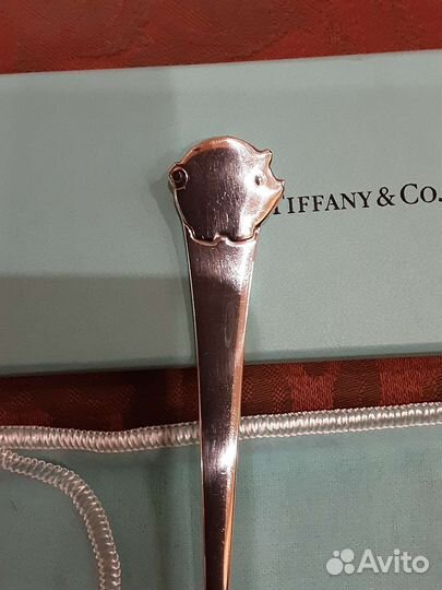 Tiffany серебряная ложка с поросёнком