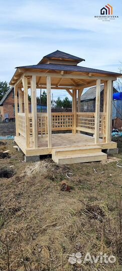 Беседка из сосны. Доставка
