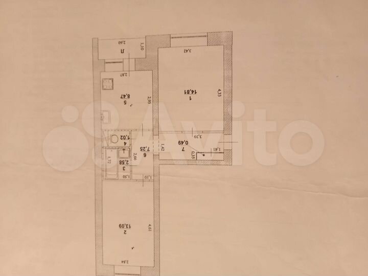 2-к. квартира, 47,7 м², 3/5 эт.