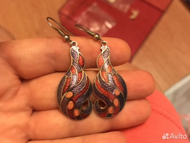 Серьги эмаль