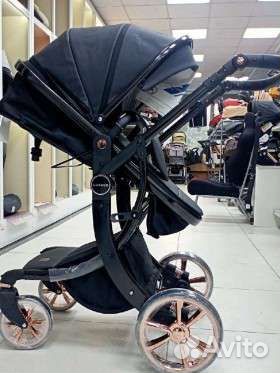 Коляска luxmom 3 в 1 чёрная