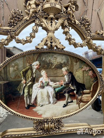 Большая картина с зеркалом