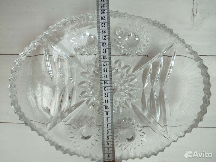 Ваза блюда подставка для фруктов хрусталь СССР
