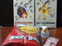 Набор Angry Birds(птичка, открытки, мешок, серьги)