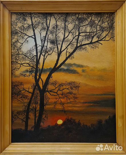 Картина маслом Восход солнца, 2001 год