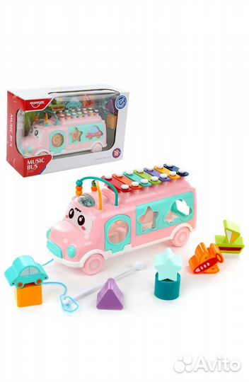 Новая развивающая машинка сортер ксилофон Veld Co