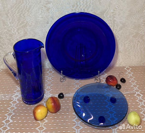 Посуда СССР / синее стекло