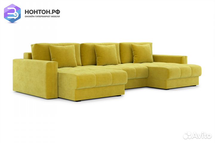 Диван п-образный тик-так Монарх М1О2 горчичный