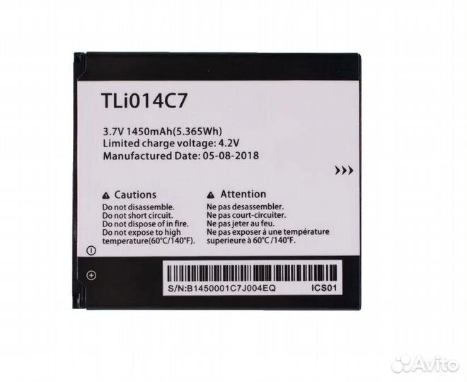 Аккумулятор батарея Alcatel TLi014C7 HB386589ECW