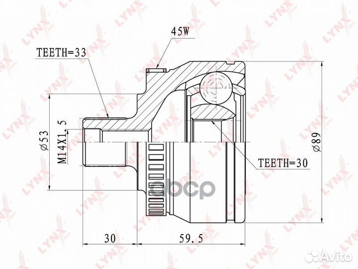 CO-1201A шрус наружный к-кт Audi A4, VW Passat