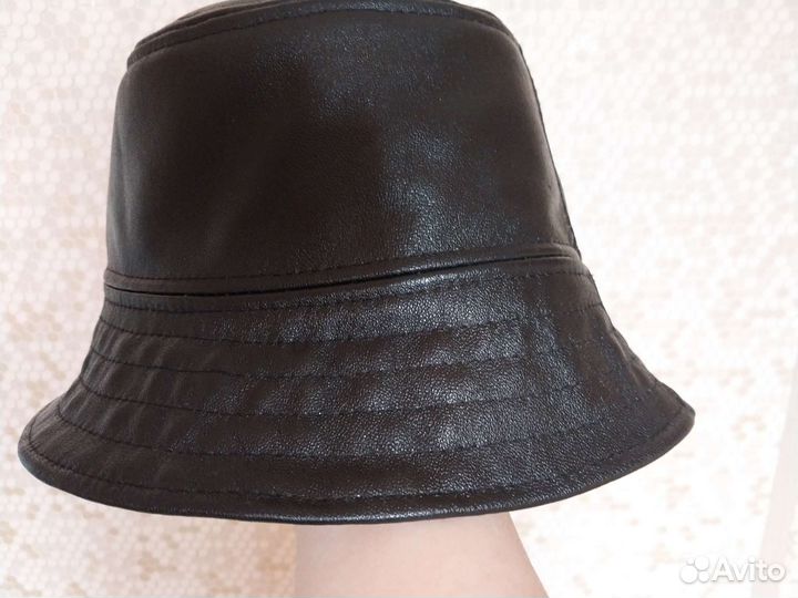 Панама, шляпа кожаная
