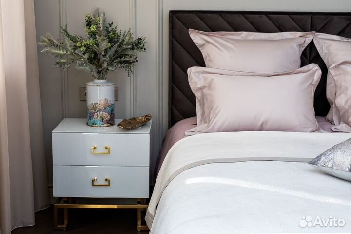 107TD-D25G2-NAV BEG Комплект наволочек сатин беж 7