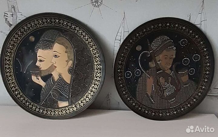 Декоративные медные тарелки на стену