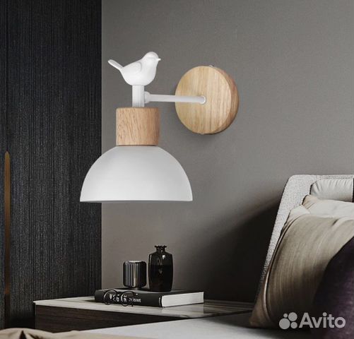 Светильник настенный бра белое Птичка