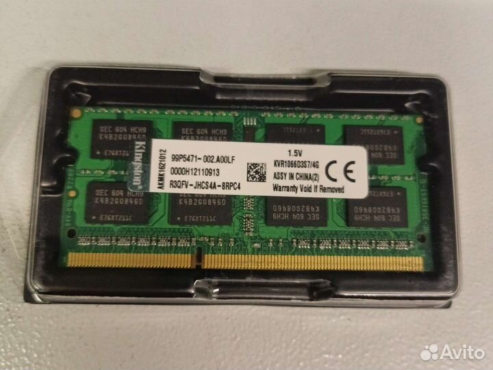 Новая память Kingston 4gb ddr3 PC3-8500 1066мгц