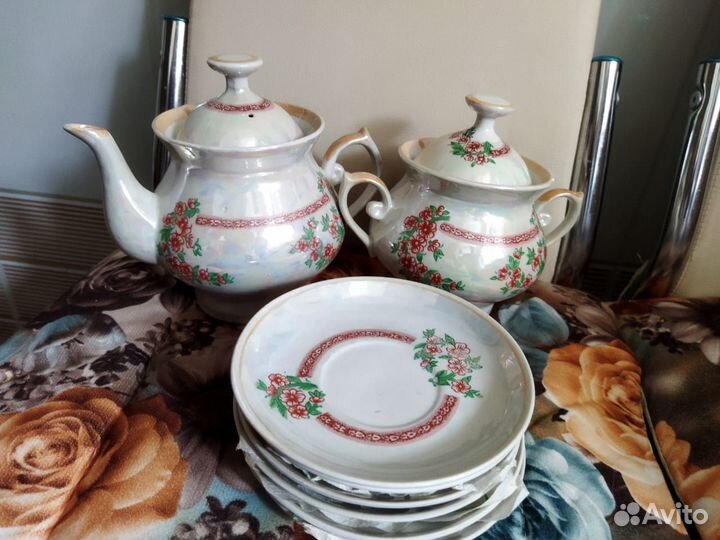 Чайный сервиз на 6 персон перламутр