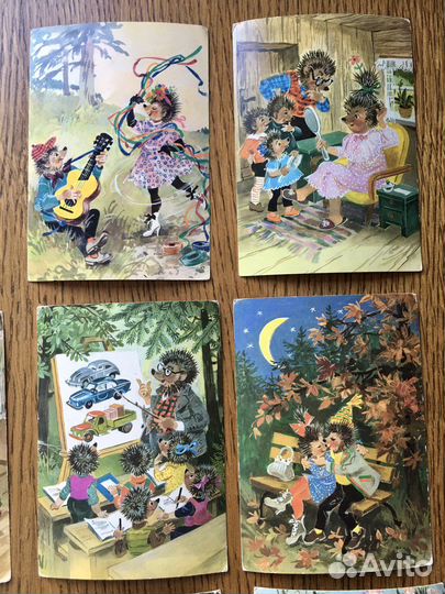 Открытки, скмейка Ёжики. 9 открыток. Берлин