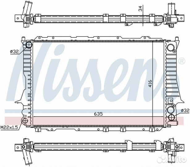 Радиатор охлаждения двс audi 100 C4 (1991) 100 2.6