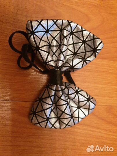 Галстук бабочка серебряный