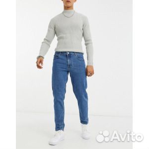 Синие зауженные джинсы стрейч в стиле ретро ASOS d