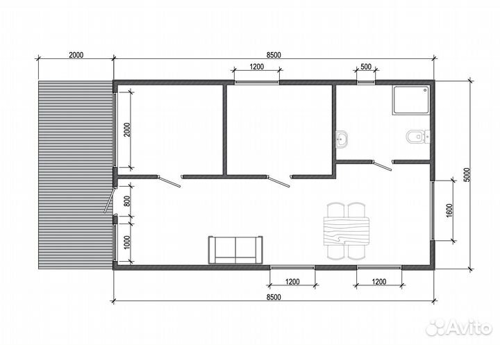 Модульный дом 42,5 м2 для круглогодичного проживан