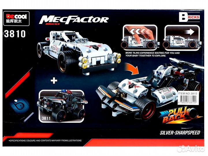 Конструктор MecFactor Гоночная машина Technic