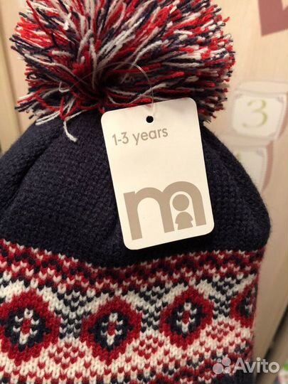 Детская зимняя шапка Mothercare (новая) 1-3 года